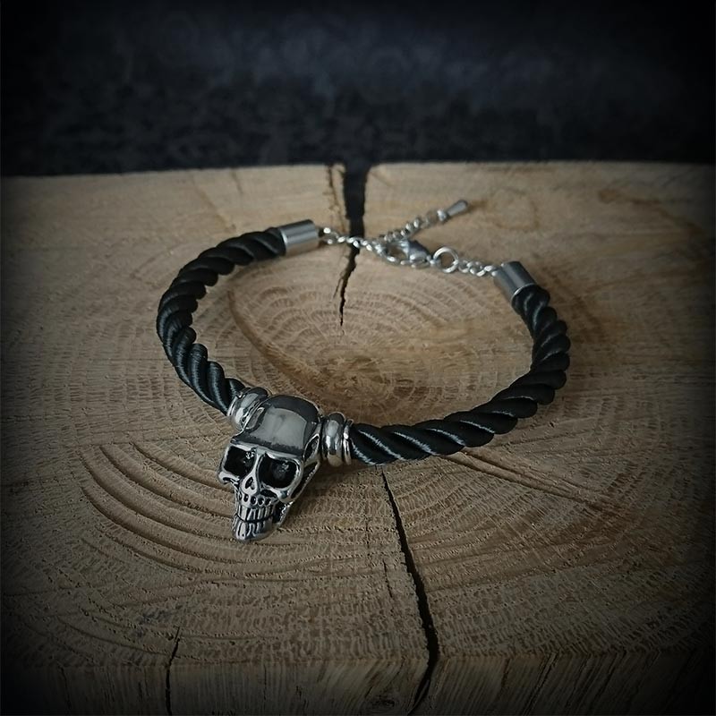 Bracelet Paracorde Homme/femme Motif Squelette Gothique - Réglable, Avec Gravure - Style Robuste