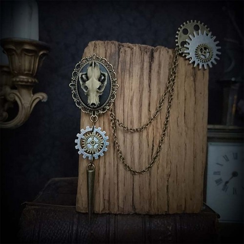 Broche steampunk double,...