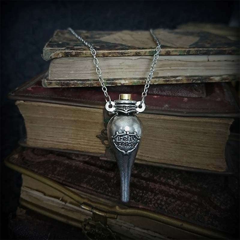 Collier pendentif Fiole Felix Felicis (Chance liquide) Harry Potter, geek, fantasy