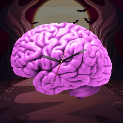 Horloge cervelle violette