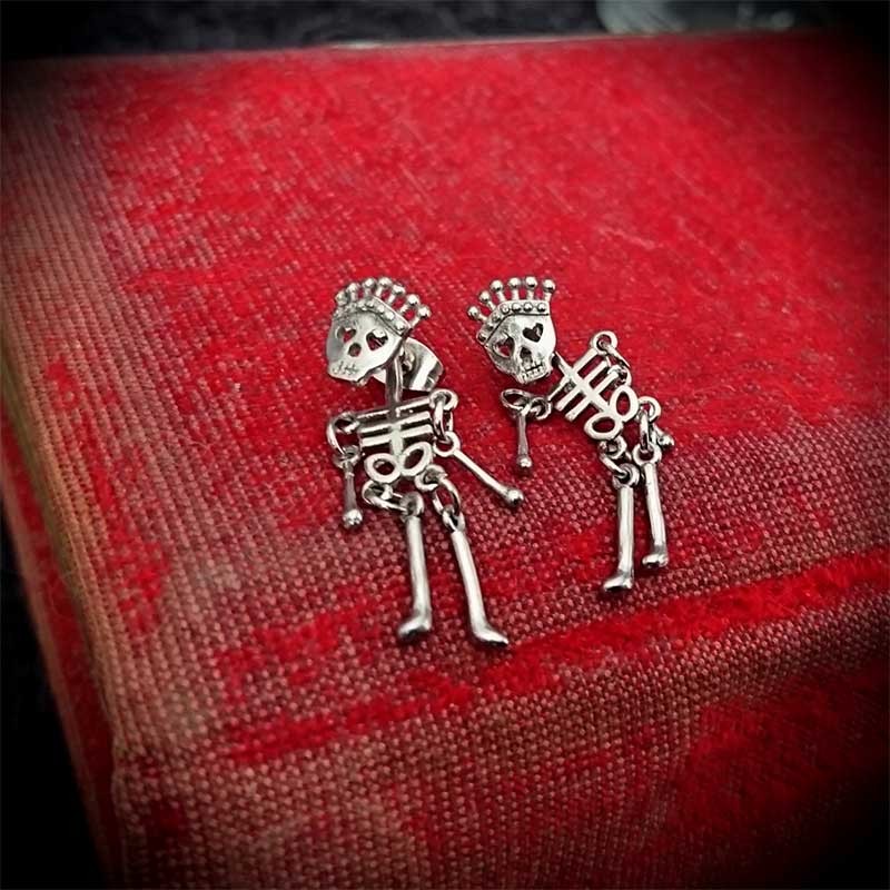 Boucles D’oreilles Squelette Gothique – Tête De Mort Punk Pour Halloween, Fêtes Et Cosplay – Bijoux Fantaisie Pour Femmes Et Filles