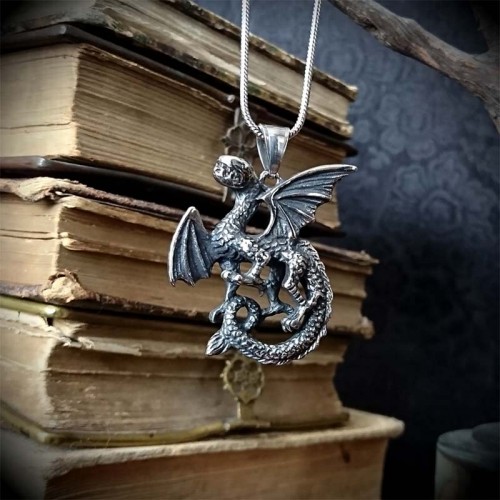 Collier Pendentif Dragon...