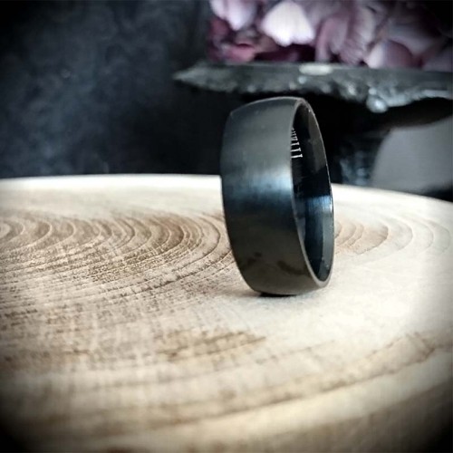 Bague Anneau titane noir mat