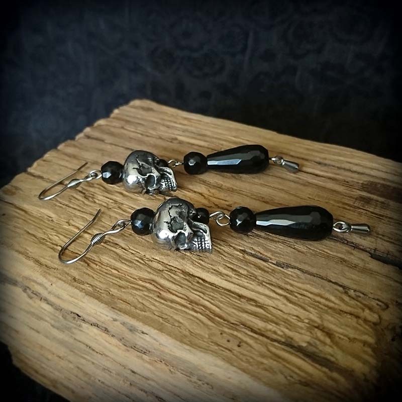 Boucles D'Oreilles Tête De Mort Turquoise Howlite - France