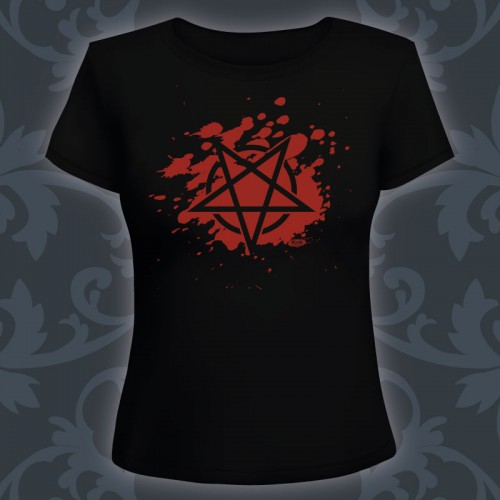 T-shirt Femme Blood Pentagram