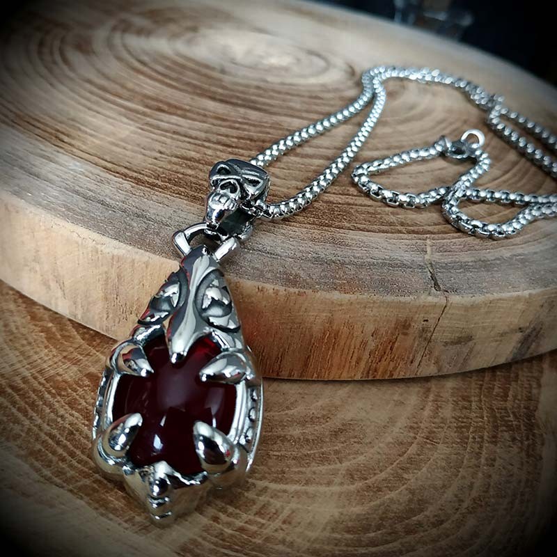 COOLSTEELANDBEYOND Collier Avec Pendentif En Forme De Balle De Tatouage Tribal Vintage En Acier Pour Homme, Chaîne à Boules De 60 Cm, Style Rétro, Métal, NA