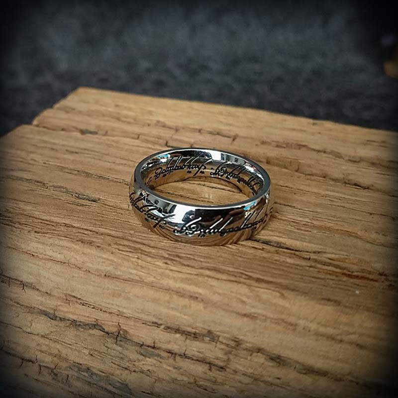 Anneau unique argenté, Le Seigneur des Anneaux, en acier, bague lotr, anneau sauron, frodon, bilbon