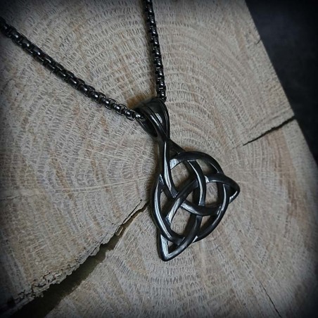 Collier Métatron Cube & Nœud De Sorcière - Pendentif Géométrie Sacrée - Bijou ésotérique - Cadeau Femme