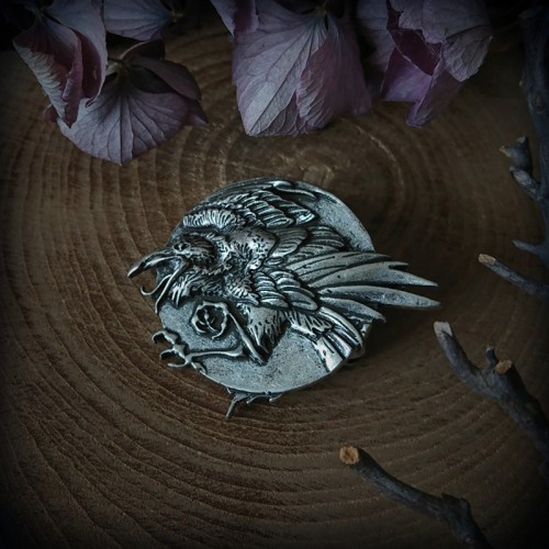 Broche corbeau 4cm couleur...