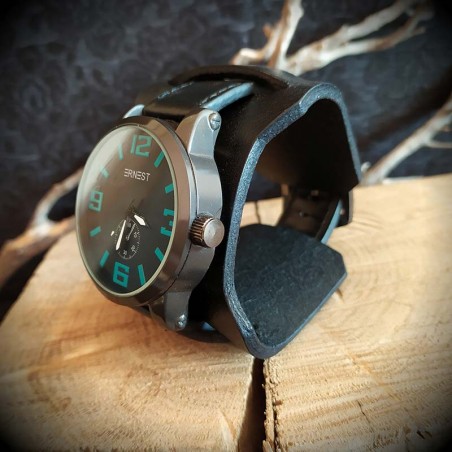 Bracelet de force pour montre cuir artisanal marron et brun, bracelet  adaptable pour montre