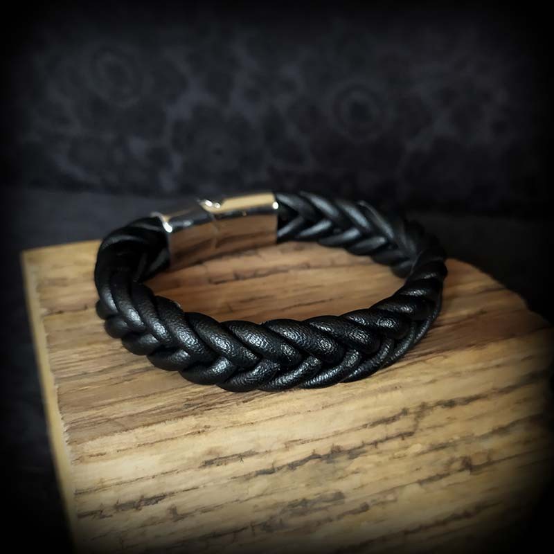 Bracelet De Montre Cuir Noir 20mm Avec Fermoir Magnétique, Newgen Medicals, Neuf