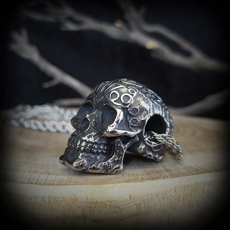 Boucles D'oreilles Pendantes En Acier Inoxydable 316L - Motif Crâne Squelette Style Biker Punk