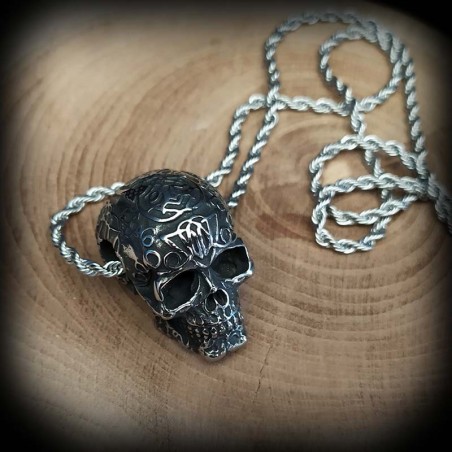 Collier Femme Vintage Tête De Mort Et Lune - Style Punk Gothique - Chaîne Élégante Pour Fête, Cadeau - Alliage