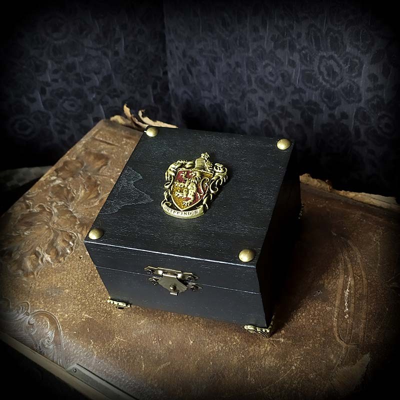 Petit coffret à bijoux Gryffondor, blason métal, Harry Potter