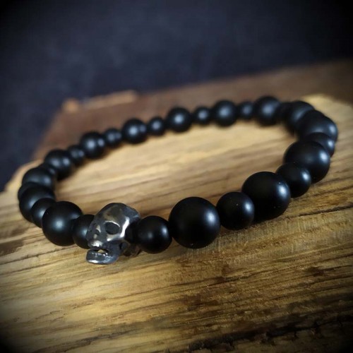 Bracelet perles obsidienne...