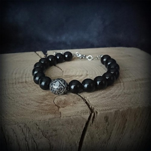 Bracelet perles noires Onyx...