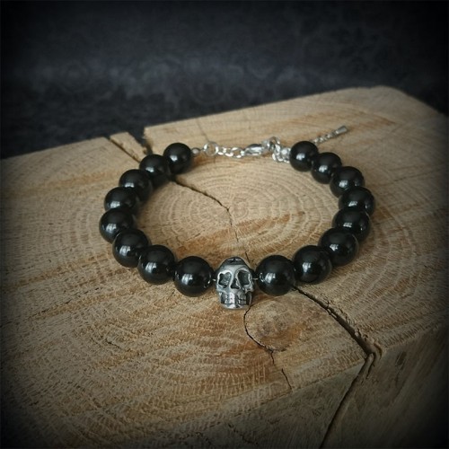 Bracelet perles noires Onyx...